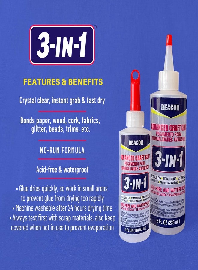 BEACON 3-in-1 Advanced Craft Glue - Fast-Drying, Crystal Clear Adhesive for Wood, Ceramics, Fabrics, and More, 8-Ounce - Image 5